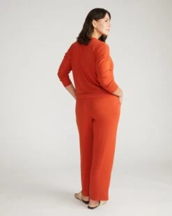 TravelKnit Relaxed Pants in Warm Russet - Comfort & Style 15 TravelKnit Relaxed Pants in Warm Russet - Comfort & Style -UNIVERSAL STANDARD 1x1 Rib Pant Rooibos Tea USPA1867 875 003 007