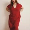 Ruby Red V-Neck Cotton Everyday Dress - Iconic Geneva -UNIVERSAL STANDARD 20250423 SHOT1 024 13facecb c349 434e 9073 7302d76b45c0