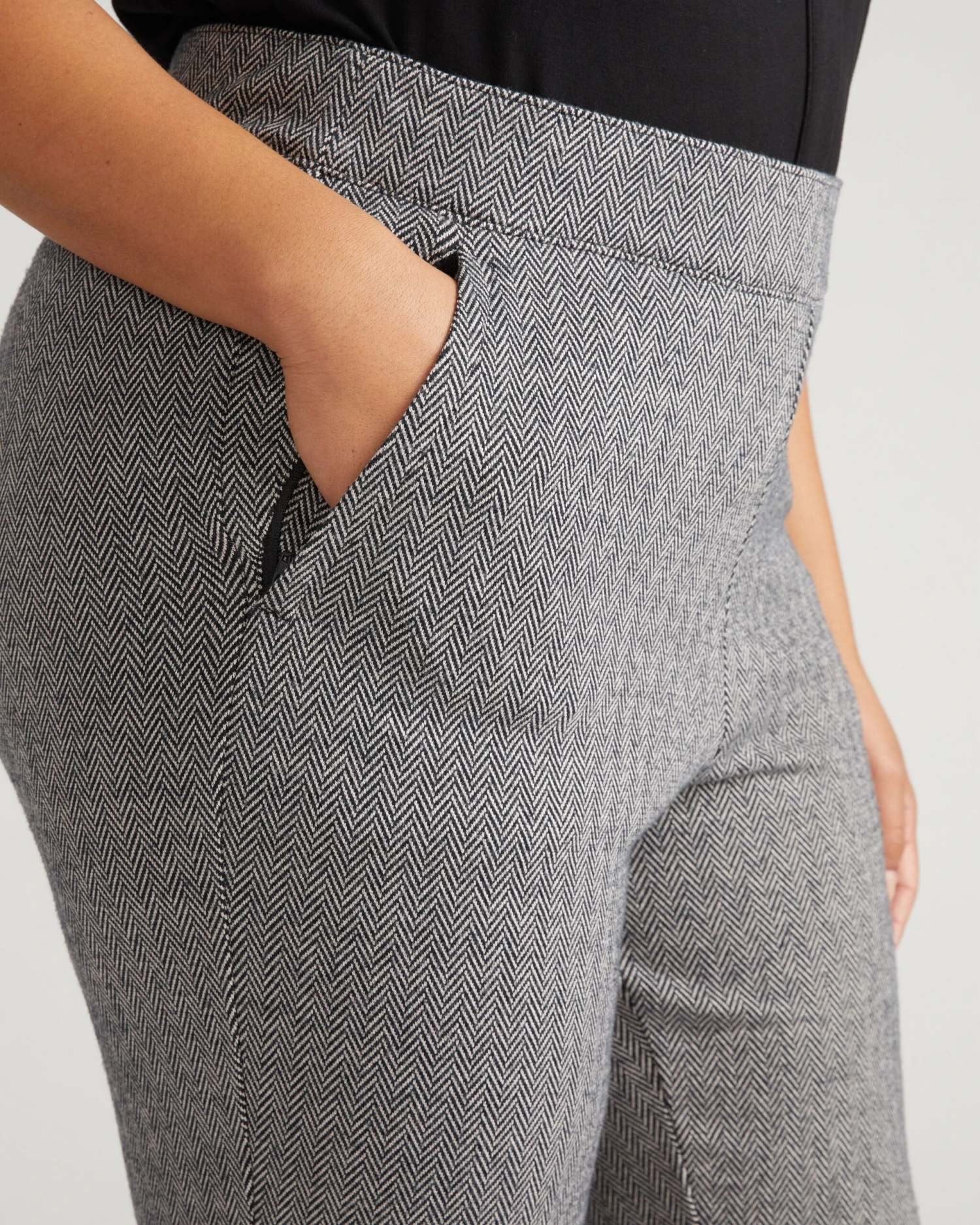 Amaya Ponte Kick Flare Pants - Herringbone Tweed 5 Amaya Ponte Kick Flare Pants - Herringbone Tweed - Image 3