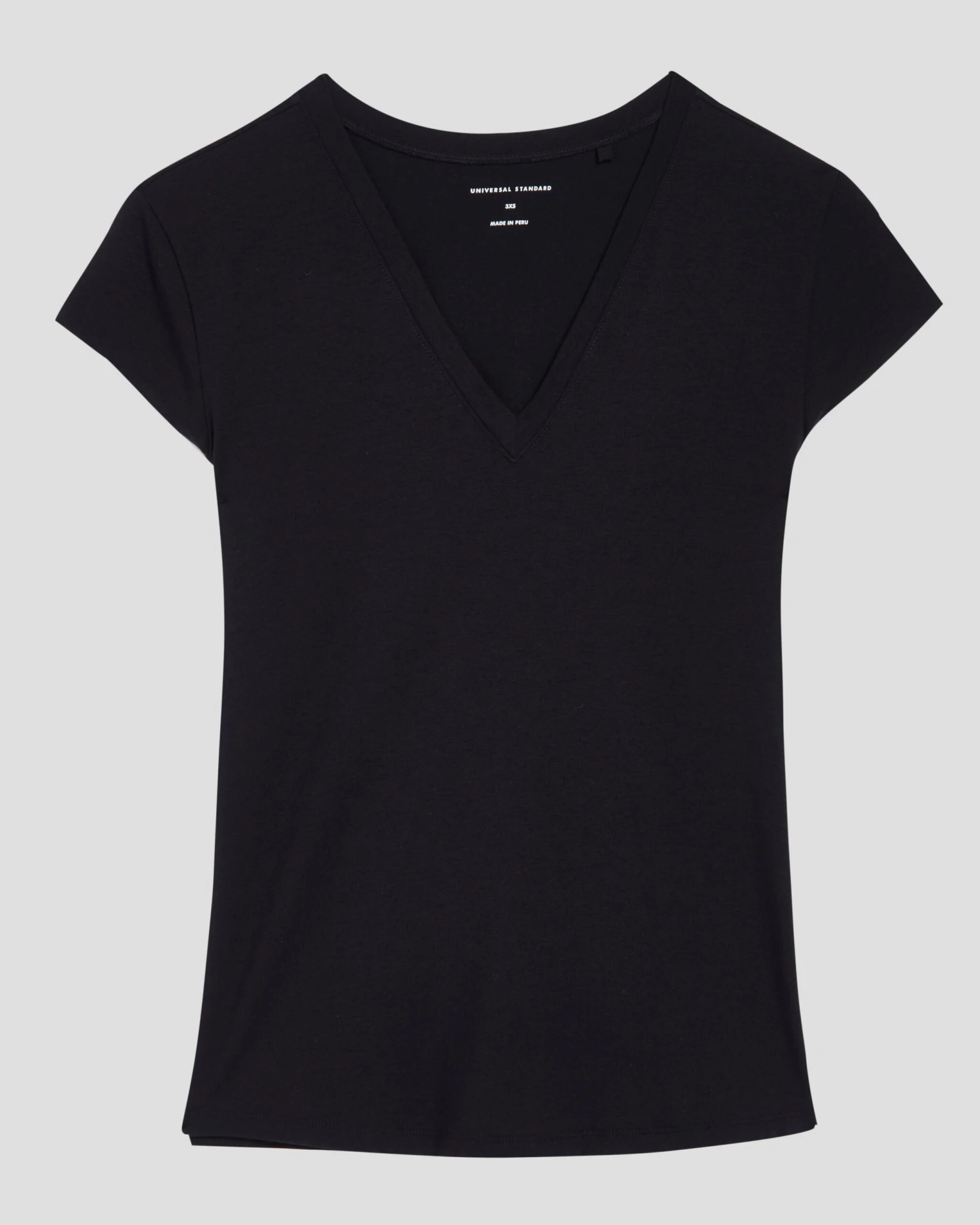 Ashley V Neck Cap Sleeve Tee - Black 4 Ashley V Neck Cap Sleeve Tee - Black - Image 2