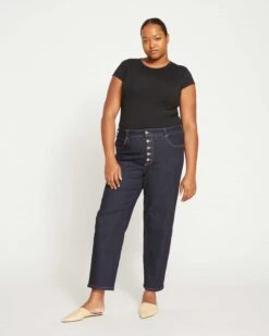 Black Cap Sleeve Tee - Premium Pima Cotton Fitted Top 9 Black Cap Sleeve Tee - Premium Pima Cotton Fitted Top -UNIVERSAL STANDARD Ashley Cap Sleeve Tee Black USTO0567 001 002 040 b83a3de4 96c4 4fb0 944e b90f1781486c