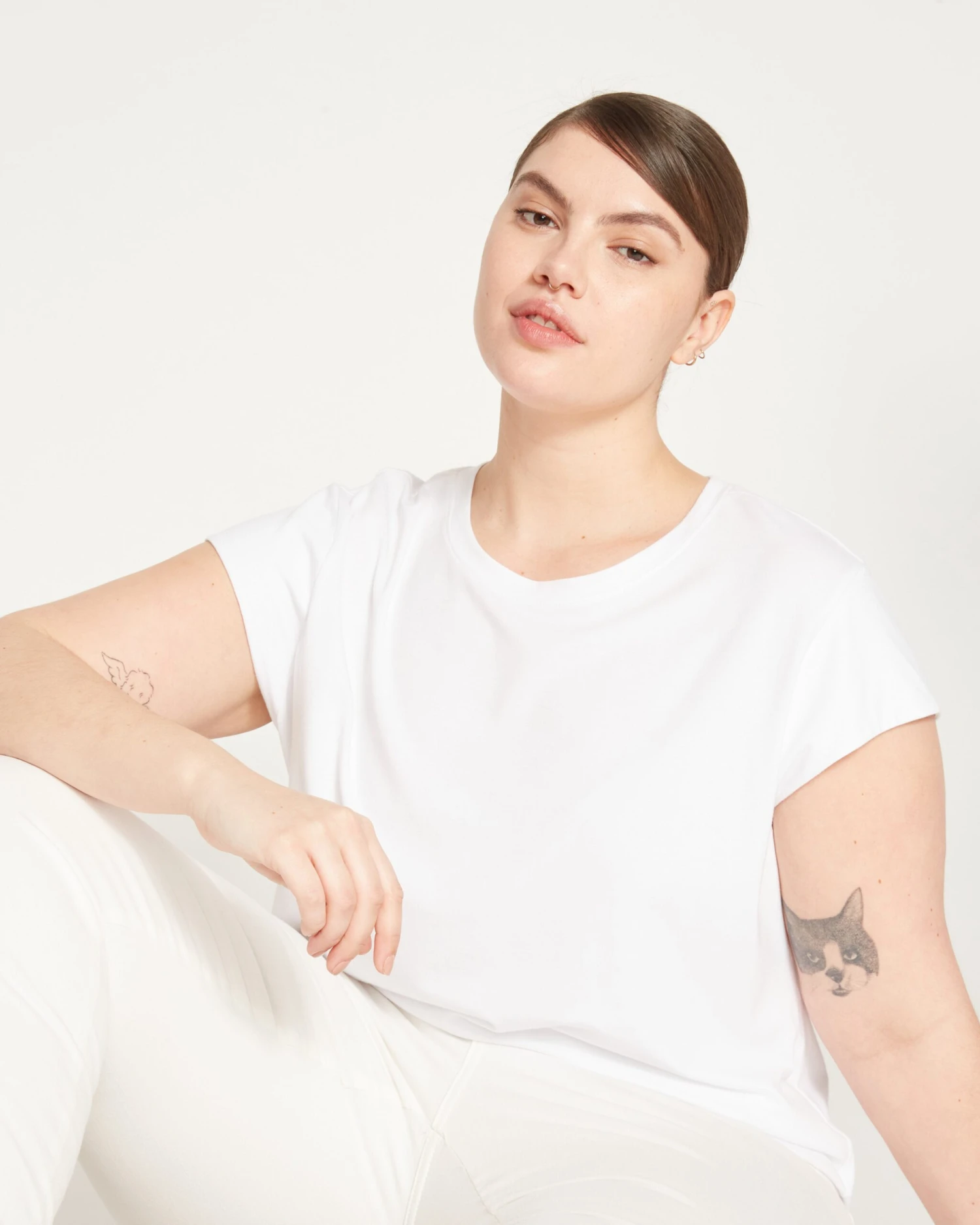 White Cap Sleeve Tee - Premium Pima Cotton Fitted Top 11 White Cap Sleeve Tee - Premium Pima Cotton Fitted Top - Image 9