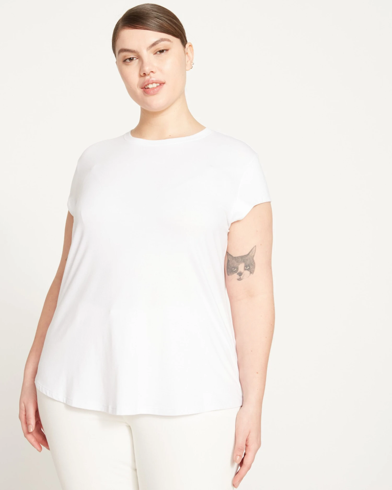 White Cap Sleeve Tee - Premium Pima Cotton Fitted Top 12 White Cap Sleeve Tee - Premium Pima Cotton Fitted Top - Image 10