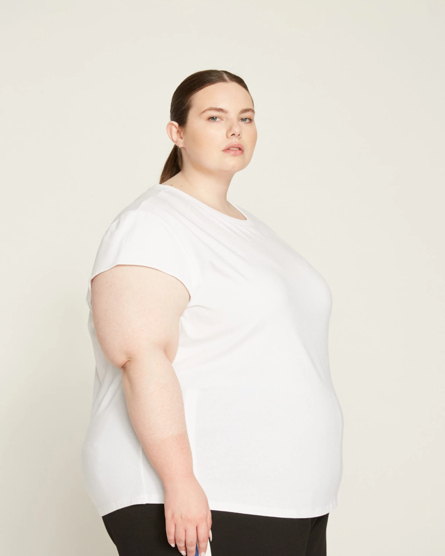 White Cap Sleeve Tee - Premium Pima Cotton Fitted Top 9 White Cap Sleeve Tee - Premium Pima Cotton Fitted Top - Image 7