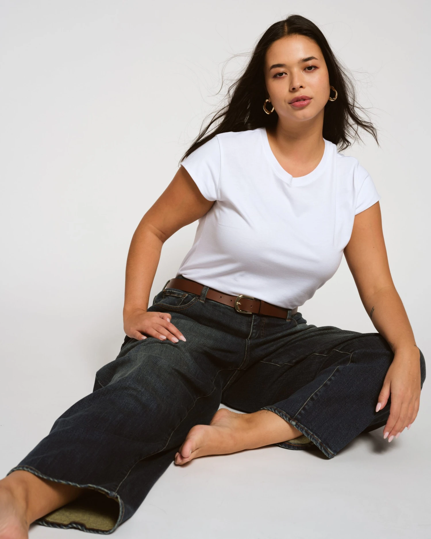 White Cap Sleeve Tee - Premium Pima Cotton Fitted Top 5 White Cap Sleeve Tee - Premium Pima Cotton Fitted Top - Image 3