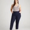 Go-Stretch Midnight Travel Pants: Wrinkle-Free & Chic Athleisure 2 Go-Stretch Midnight Travel Pants: Wrinkle-Free & Chic Athleisure -UNIVERSAL STANDARD Athleisure Pant Baritone Blue USPA1554 454 001 002