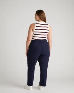 Go-Stretch Midnight Travel Pants: Wrinkle-Free & Chic Athleisure -UNIVERSAL STANDARD Athleisure Pant Baritone Blue USPA1554 454 004 021
