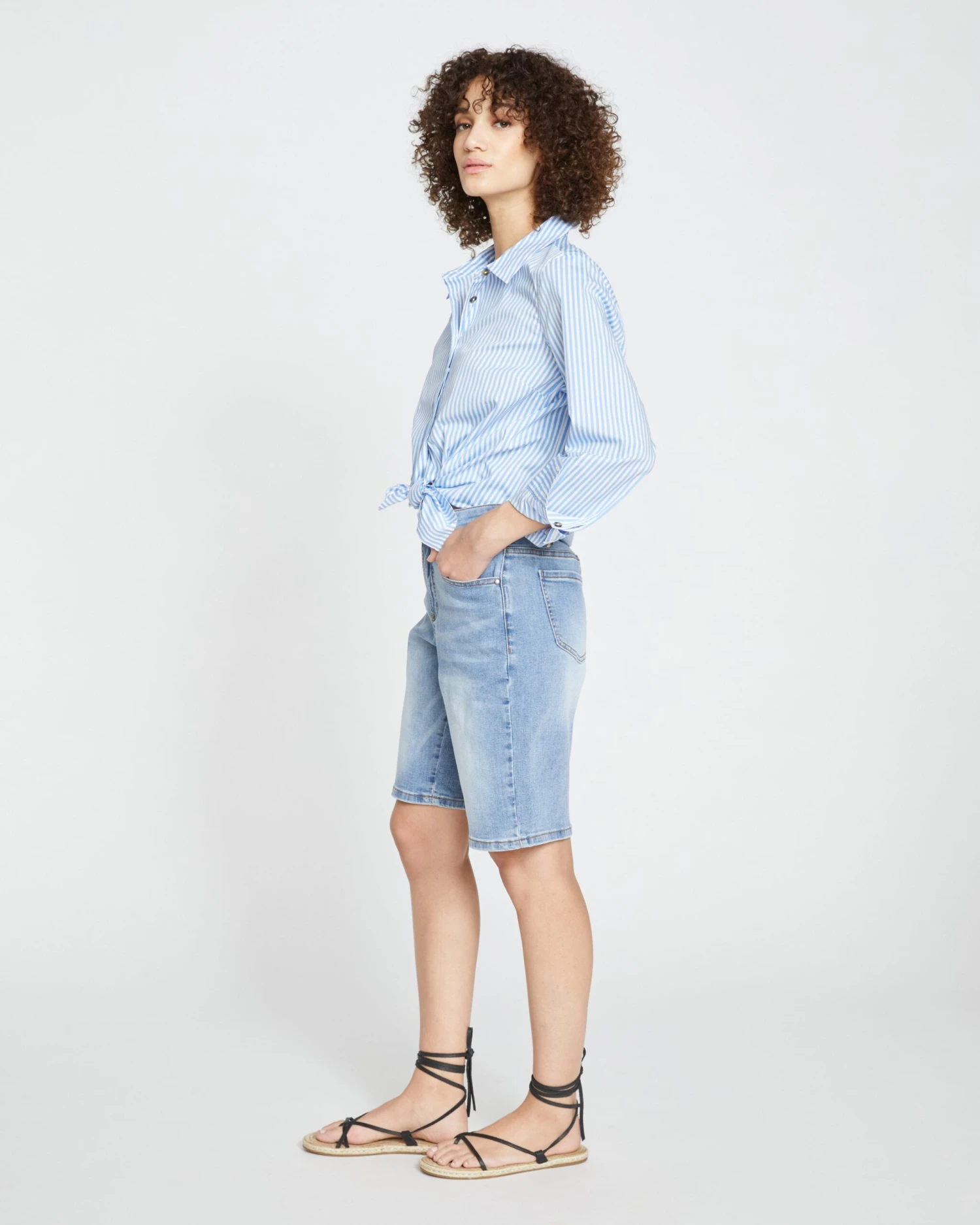 Relaxed Fit Bae Denim Shorts - New Wave Blue Comfort Jean Shorts - Image 7