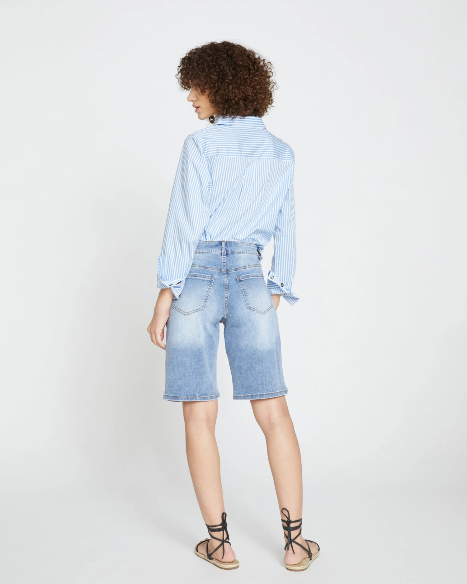 Relaxed Fit Bae Denim Shorts - New Wave Blue Comfort Jean Shorts - Image 8