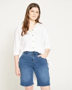 Women's Relaxed Fit Denim Shorts - Bae True Blue -UNIVERSAL STANDARD Bae Denim Shorts TRUE BLUE USPA0325S 198 002 018