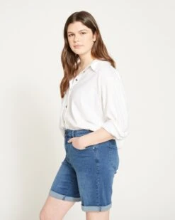 Women's Relaxed Fit Denim Shorts - Bae True Blue -UNIVERSAL STANDARD Bae Denim Shorts TRUE BLUE USPA0325S 198 003 020