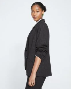 Beas Ponte Blazer - Slate Pinstripe 8 Beas Ponte Blazer - Slate Pinstripe -UNIVERSAL STANDARD Beas Ponte Blazer Gray Pinstripe USOU1465 201 003 030