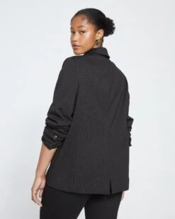 Beas Ponte Blazer - Slate Pinstripe 9 Beas Ponte Blazer - Slate Pinstripe -UNIVERSAL STANDARD Beas Ponte Blazer Gray Pinstripe USOU1465 201 004 035