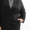 Bianca Double Breasted Ponte Blazer - Black -UNIVERSAL STANDARD Biancablack
