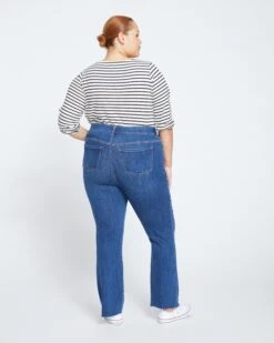 Sinead High Rise Bootcut Jeans with No-Gap Elastic Waistband -UNIVERSAL STANDARD Bootcut Riviera Stonewash Indigo Wash C USPA1212 605 004 021