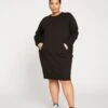Sweatshirt Dress with Pockets - Bree French Terry Hooded Dress in Black 1 Sweatshirt Dress with Pockets - Bree French Terry Hooded Dress in Black -UNIVERSAL STANDARD Bree Sweatshirt Dress Black USTO0219 001 001 001
