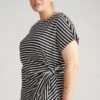 Crescent Breton Stripe Knot Dress - Nautical Black & White 1 Crescent Breton Stripe Knot Dress - Nautical Black & White -UNIVERSAL STANDARD Breton Stripe Knot Dress Black White USDR1662 005 002 051