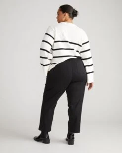 Bardot Wide Sleeve Cotton Sweater - Cream/Black Stripe -UNIVERSAL STANDARD Chill Twill Cropped Cigarette Pant Mid Rise Black USPA1581 001 004 060 d5691a7f b22d 4022 ad35 f4827fd99f20