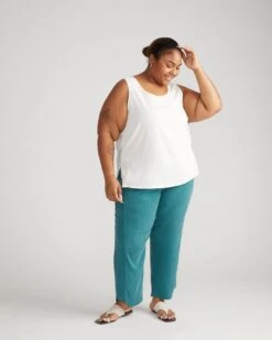 Cooling Stretch Cupro Tank - Elegant Silk-Feel Sleeveless Top 9 Cooling Stretch Cupro Tank - Elegant Silk-Feel Sleeveless Top -UNIVERSAL STANDARD Cooling Stretch Cupro Tank Cream USTO1373 452 002 009