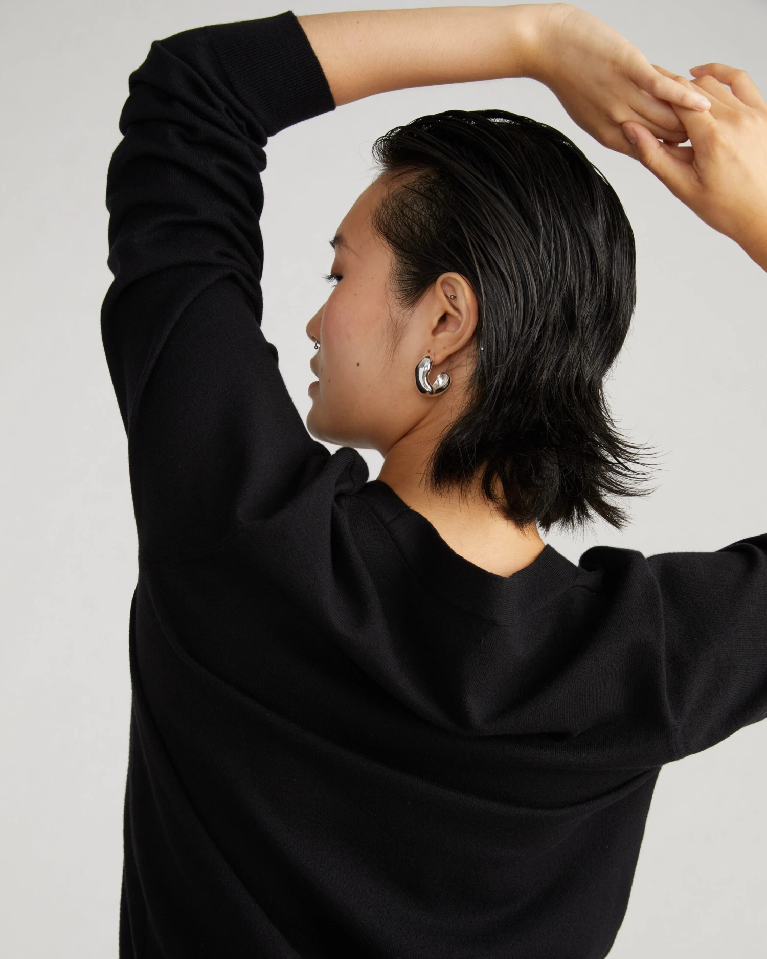 Women's Black Fine Knit Cardigan - Versatile Layering Sweater 5 Women's Black Fine Knit Cardigan - Versatile Layering Sweater - Image 3