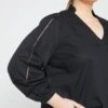 Saint-Honore Poplin Blouse - Elegant Black Stretch Cotton Top 2 Saint-Honore Poplin Blouse - Elegant Black Stretch Cotton Top -UNIVERSAL STANDARD Cotton Poplin Spring BlouseBlackUSTO1314 001 001 027