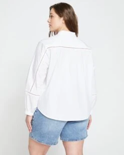 Saint-Honore Poplin Blouse - White 9 Saint-Honore Poplin Blouse - White -UNIVERSAL STANDARD Cotton Poplin Spring Blouse White USTO1314 025 004 029