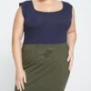 Danube Jersey Pencil Skirt - High-Stretch Smoothing Skirt in Nori -UNIVERSAL STANDARD Danube Jersey Skirt Dark Olive US20081H 164 001 050