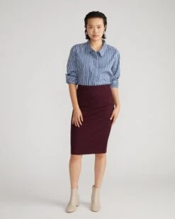 Danube Ponte Skirt - Black Cherry 7 Danube Ponte Skirt - Black Cherry -UNIVERSAL STANDARD Danube Ponte Skirt Black Cherry USSK1498 190 003 008