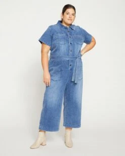 Kate Denim Jumpsuit - Austin Blue