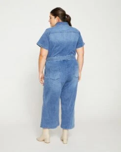 Kate Denim Jumpsuit - Austin Blue -UNIVERSAL STANDARD Denim Kate Jumpsuit WASHED BLUE 17 USJS1413 618 004 127