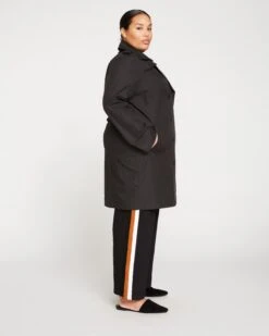 Derjon Trench Coat 2.0 - Black Tailored Outerwear -UNIVERSAL STANDARD Derjon Trench Coat Black USOU0064N 001 003 016