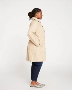 Derjon Trench Coat 2.0 - Tailored Khaki Outerwear -UNIVERSAL STANDARD Derjon Trench Coat Khaki USOU0064N 102 003 065