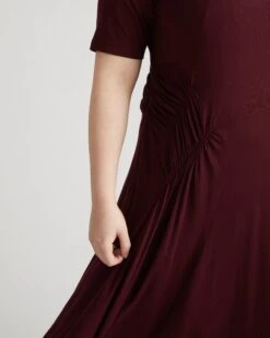 Devi Liquid Jersey Dress - Elegant Black Cherry Work-to-Dinner Style -UNIVERSAL STANDARD Devi Liquid Jersey Dress Black Cherry USDR1427 190 002 058