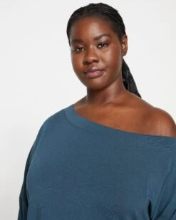 UltimateS Dolci Off-the-Shoulder Lounge Top - Deep Sea