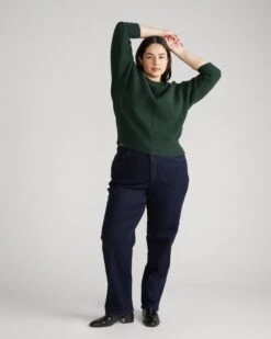 Donna High Rise Curve Straight Leg Jeans 32 Inch - Dark Indigo