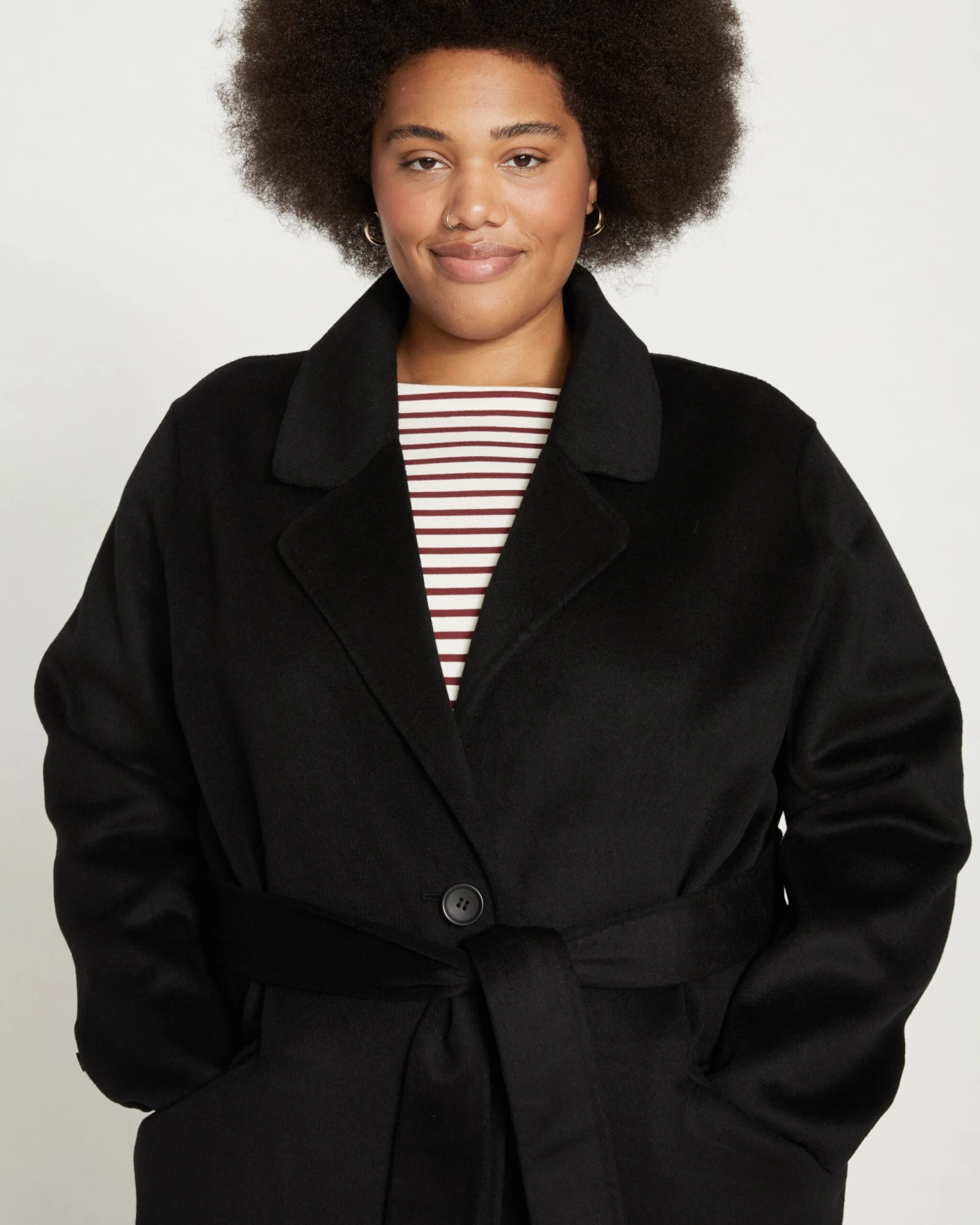 Reversible Wool Blend Double Face Luxe Coat - Black 4 Reversible Wool Blend Double Face Luxe Coat - Black - Image 2