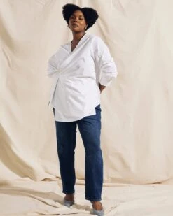 Perfect High-Rise Slim Leg Jeans - Naval Blue Shaping Denim -UNIVERSAL STANDARD EDI LOOK 09 014