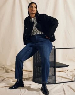 Perfect High-Rise Slim Leg Jeans - Naval Blue Shaping Denim -UNIVERSAL STANDARD EDI LOOK 10 005