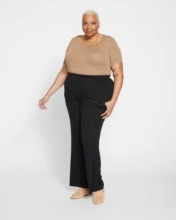 Foundation Mola Pant - Black High-Waisted Ribbed Lounge Pants