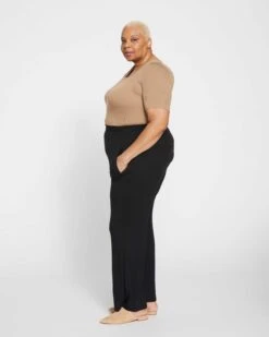 Foundation Mola Pant - Black High-Waisted Ribbed Lounge Pants 8 Foundation Mola Pant - Black High-Waisted Ribbed Lounge Pants -UNIVERSAL STANDARD Eco Foundation Mola Pant Black USFD0088 001 003 023