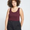 Ribbed Jersey Foundation Tank Top - Black Cherry -UNIVERSAL STANDARD Eco Foundation Tank Black Cherry USFD0465E 190 002 001