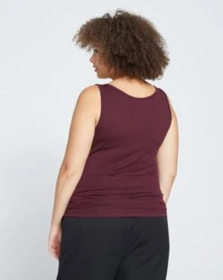 Ribbed Jersey Foundation Tank Top - Black Cherry -UNIVERSAL STANDARD Eco Foundation Tank Black Cherry USFD0465E 190 004 022