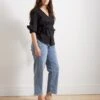 Ella High Rise Straight Leg Jeans - Distressed Washed Indigo -UNIVERSAL STANDARD Editorial 13 088