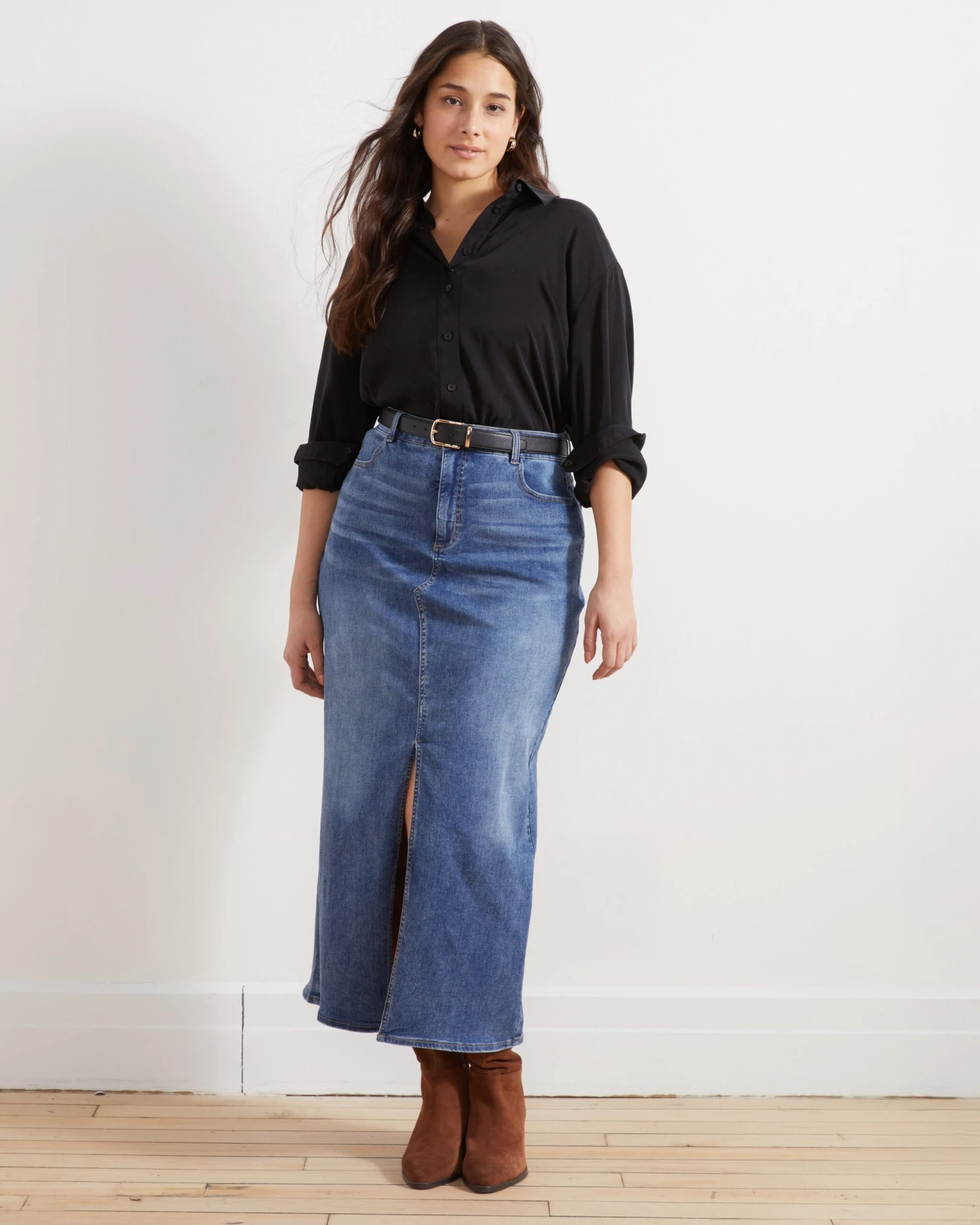 ComfortDenim Maxi Skirt - Western Blue Wash 3 ComfortDenim Maxi Skirt - Western Blue Wash