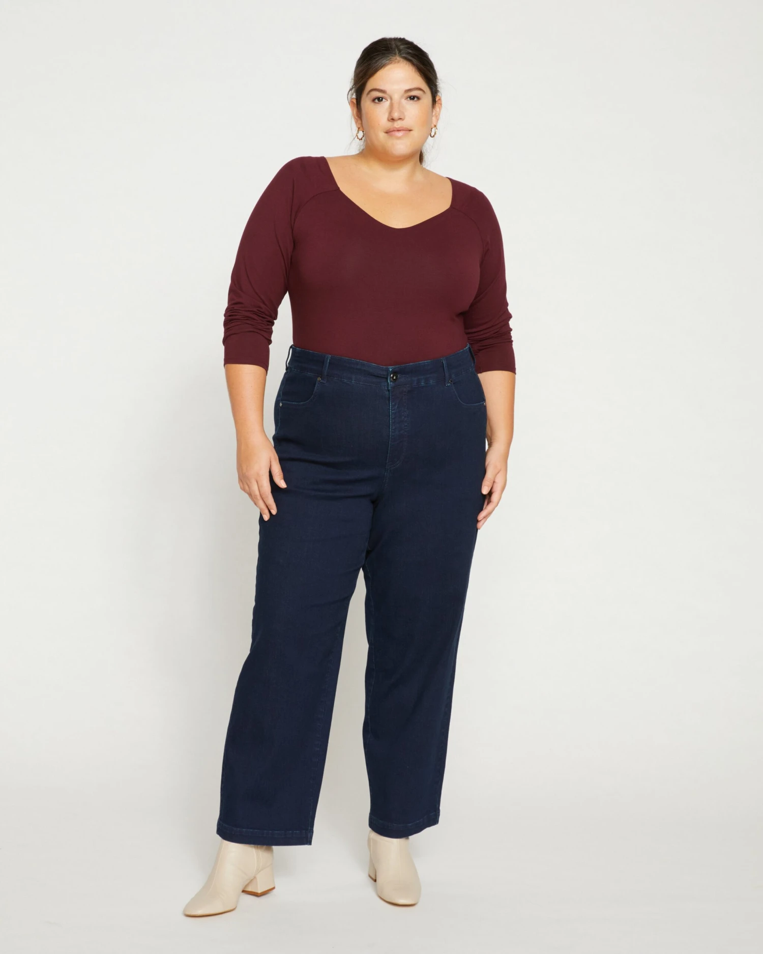 Elastic Waist Stretch Jeans - Comfortable Weekend Denim in Dark Indigo 4 Elastic Waist Stretch Jeans - Comfortable Weekend Denim in Dark Indigo - Image 2