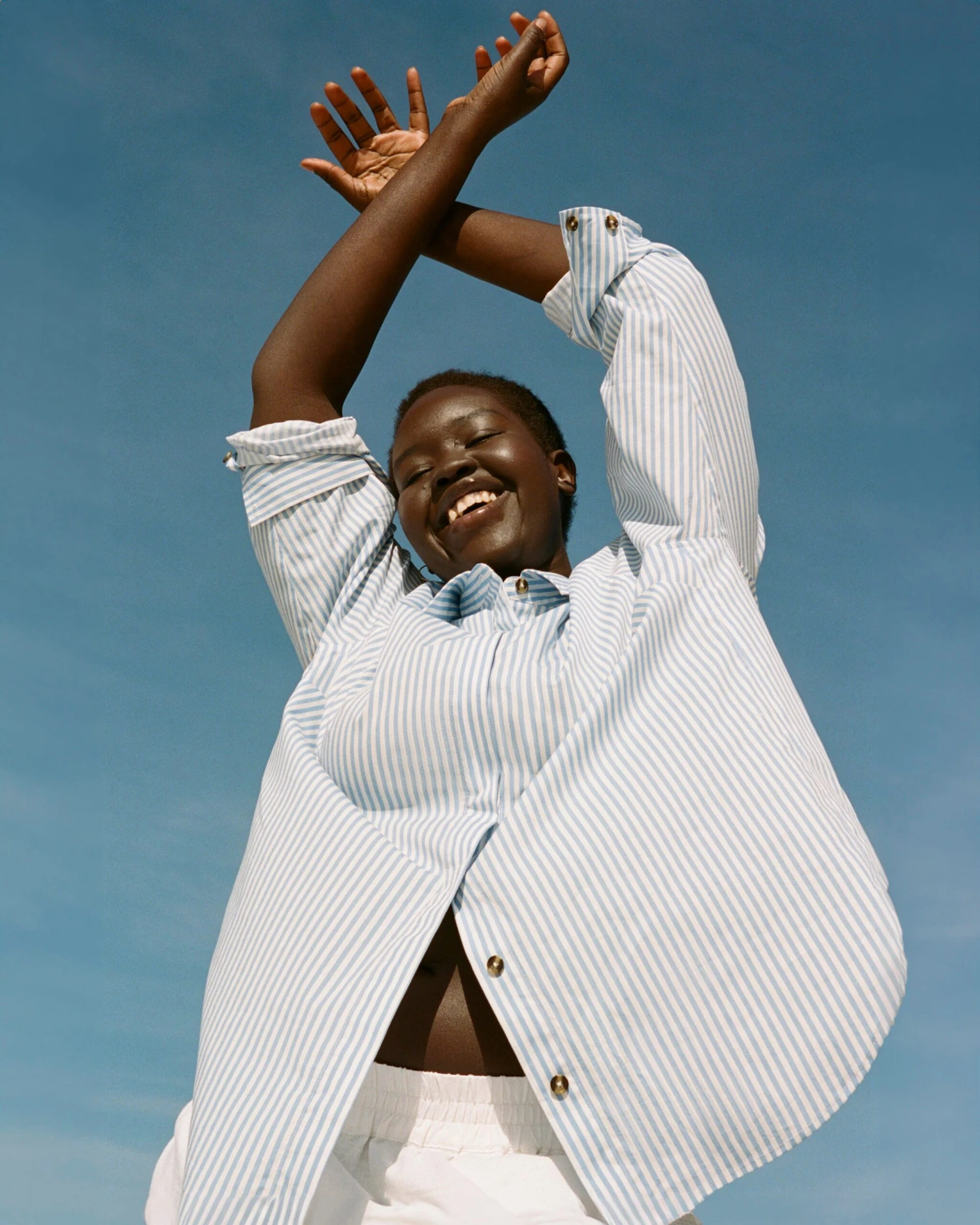 Elbe Stretch Poplin Shirt Classic Fit - Blue/White Stripe 3 Elbe Stretch Poplin Shirt Classic Fit - Blue/White Stripe