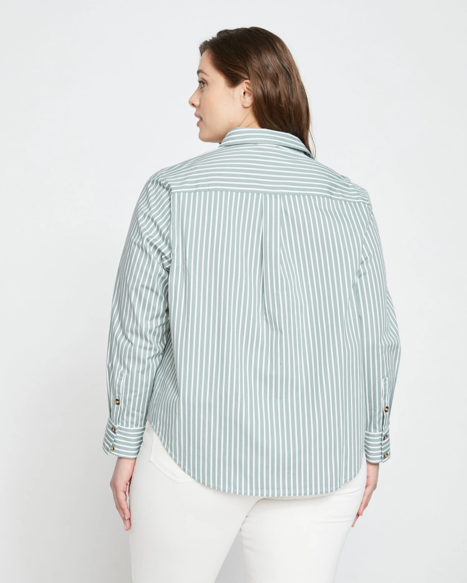 Elbe Popover Stretch Poplin Shirt Classic Fit - Sage/White 6 Elbe Popover Stretch Poplin Shirt Classic Fit - Sage/White - Image 4