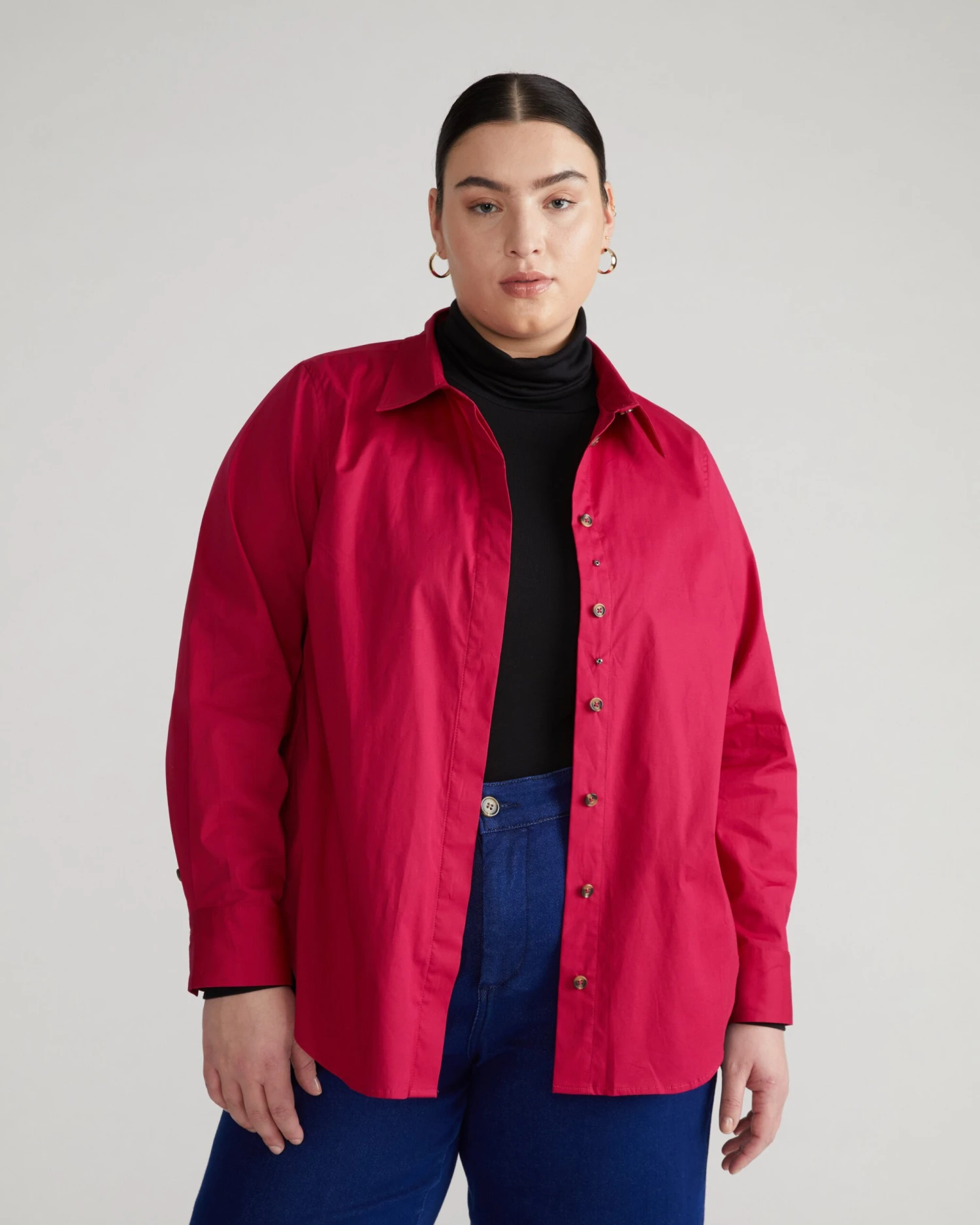 Elbe Stretch Poplin Shirt Classic Fit - Cerise