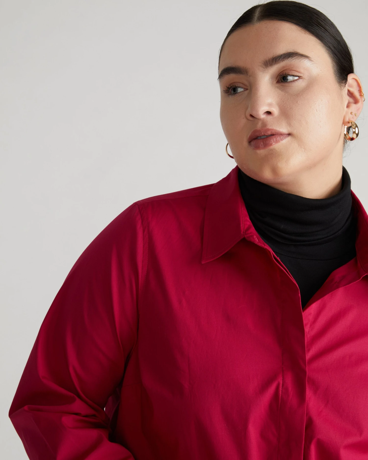 Elbe Stretch Poplin Shirt Classic Fit - Cerise - Image 2