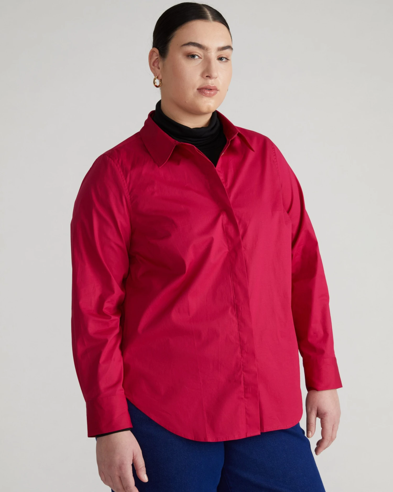 Elbe Stretch Poplin Shirt Classic Fit - Cerise - Image 3